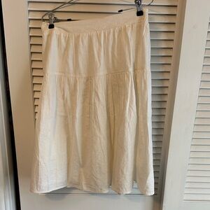 Caslon White A-Line Tiered Linen Skirt